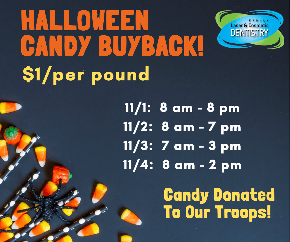 Halloween candy, candy buyback, candy donation, candy, dentist